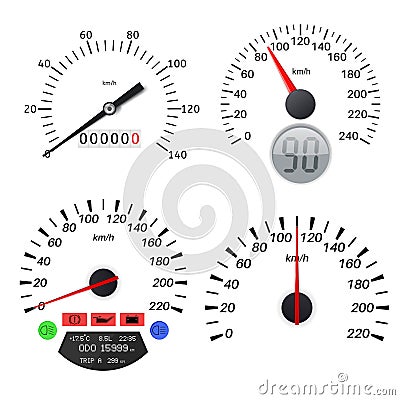 Speedometer scales Vector Illustration