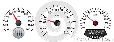 Speedometer scales on white background Vector Illustration