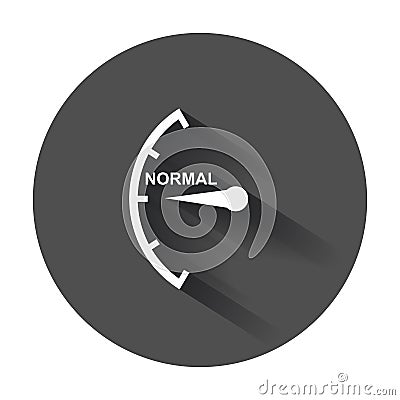 Speedometer, tachometer, fuel normal level icon. Vector Illustration