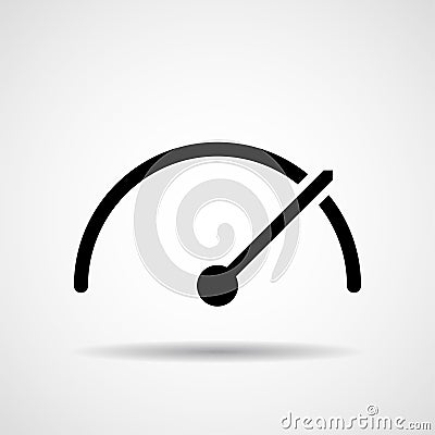 Speedometer, tachometer, sign with arrow Vector Illustration