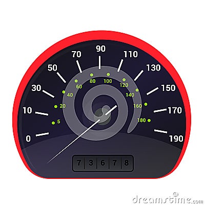 Speedometer vector car speed dashboard panel and speed-up power measurement design illustration set of speed-limit Vector Illustration
