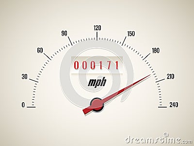 Speedometer on white background Vector Illustration