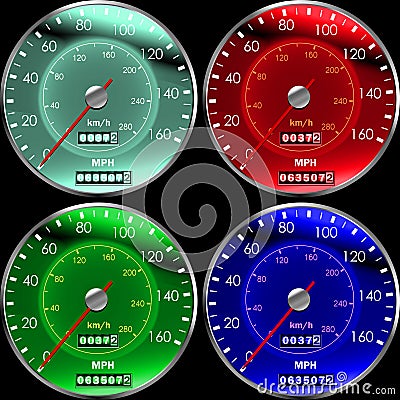 Speedometers or dashboard Stock Photo