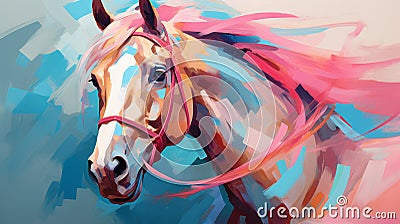 Speedpainting Of A Colorful Horse By Irene Sheri Stock Photo