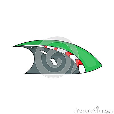 Speedway icon, cartoon style Vector Illustration