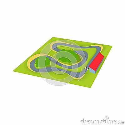 Speedway icon, cartoon style Vector Illustration
