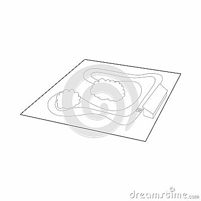 Speedway icon, outline style Vector Illustration