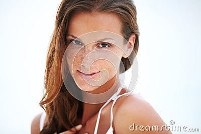 Spellbinding beauty. Portrait of a gorgeous young woman looking at you with intent. Stock Photo