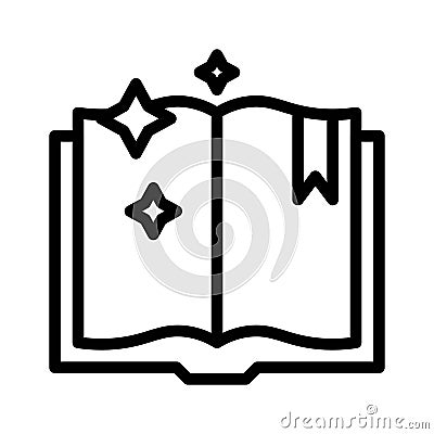 Spellbook vector, Magic related line style icon Vector Illustration