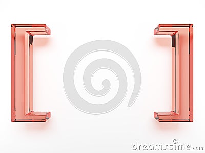 Spelling glass brackets Stock Photo