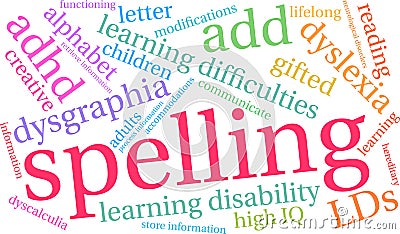 Spelling Word Cloud Stock Photo