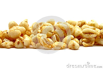 Spelt krispies on white Stock Photo