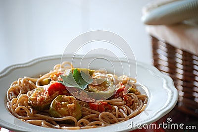 Spelt Pasta Dish Stock Photo