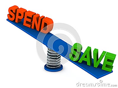 Spend save balance Stock Photo