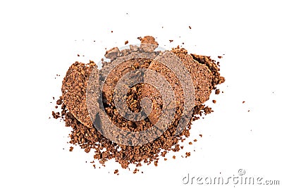 Spent or used coffee grounds on white background Stock Photo
