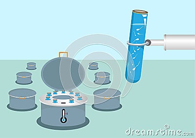 Sperm Bank Storage and Fertility Vector concept Vector Illustration