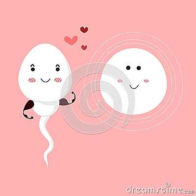 Sperm cartoon character. Vector Illustration