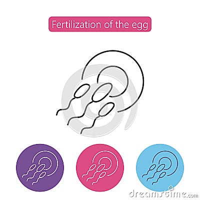 Sperm fertilizing egg cell Vector Illustration