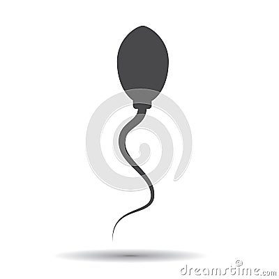 Sperm icon. Vector black Silhouette of sperm. Vector Illustration