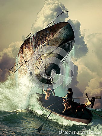 Sperm Whale Attack Stock Illustration - Image: 40863981