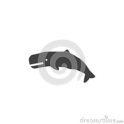 Sperm whale line icon Vector Illustration