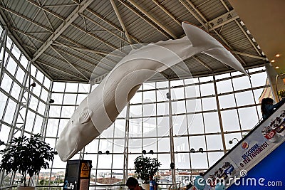 Sperm whale sculpture. Editorial Stock Photo