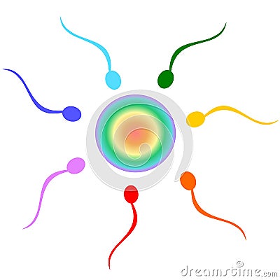 Spermatozoids Cartoon Illustration