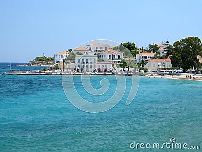 Spetses Town Stock Photo