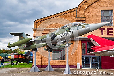 SPEYER, GERMANY - OCTOBER 2022: Lockheed F-104 Starfighter american West German Luftwaffe supersonic air superiority jet fighter- Editorial Stock Photo