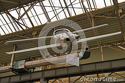 SPEYER, GERMANY - OCTOBER 2022: white aircraft airplane COMET SAPPHO Bernd M. Schillen in the Technikmuseum Speyer Editorial Stock Photo