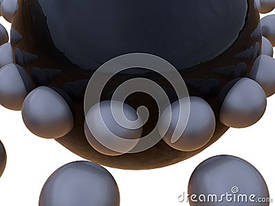 Sphere attraction concept Cartoon Illustration