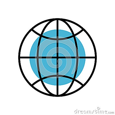 Sphere browser globe fill style icon Vector Illustration