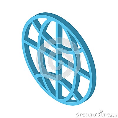 Sphere browser globe isolated icon Vector Illustration