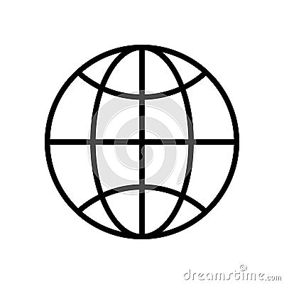 Sphere browser globe line style icon Vector Illustration