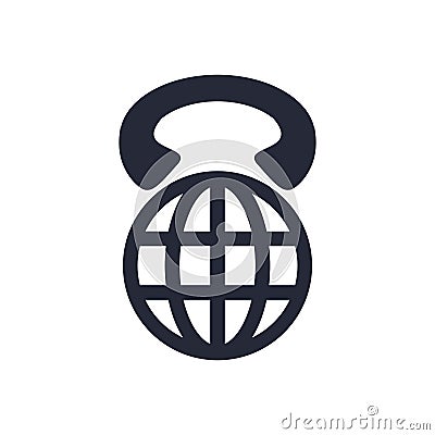 Sphere browser globe with phone Vector Illustration