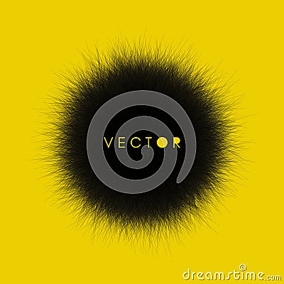 The sphere consisting of chaotic lines. Vector realistic fluffy element. Vector Illustration