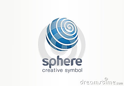 Sphere creative internet symbol concept. Globe communication network abstract web business logo. Digital earth data Vector Illustration