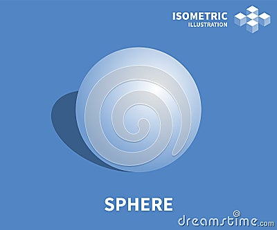 Sphere icon, vector illustration in flat isometric 3D style Vector Illustration