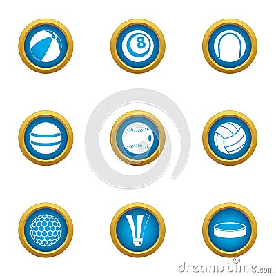 Sphere icons set, flat style Vector Illustration