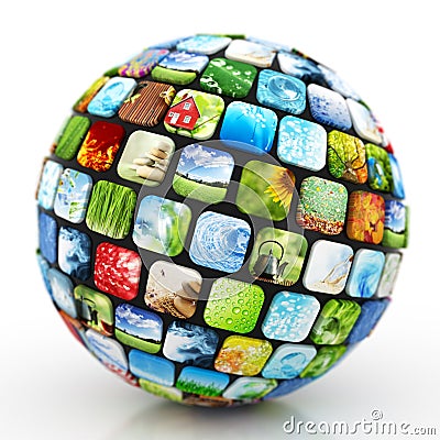 Sphere of images Stock Photo