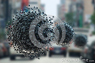 Sphere made with cells or smog, alternative energy concept, 3d render illustration Stock Photo