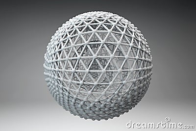 Sphere made of smaller spheres connected by strands Stock Photo