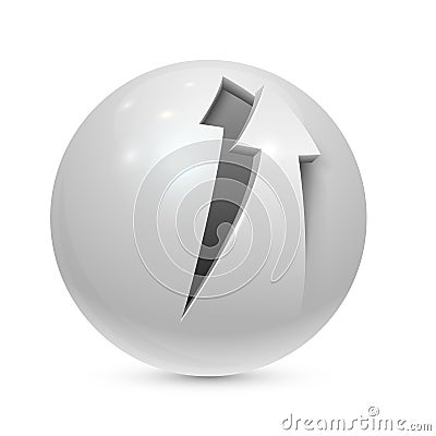 Sphere with peeled arrow Vector Illustration