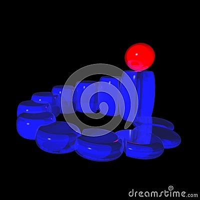 Sphere on a spiral ladder Stock Photo