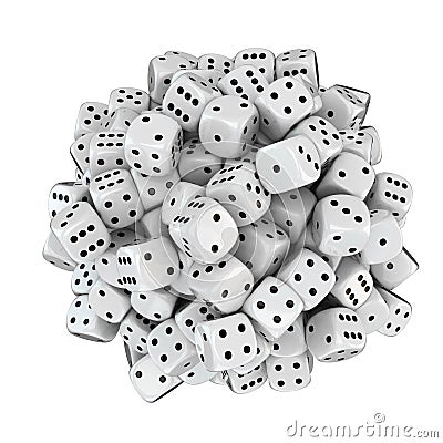 Sphere from white dice Stock Photo