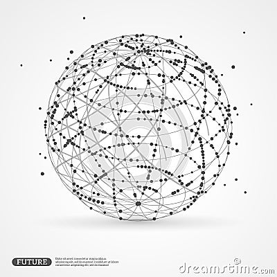 Sphere wireframe mesh Vector Illustration