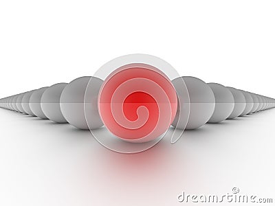 Spheres depicting a leadership or teamwork concept Stock Photo