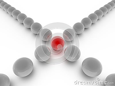 Spheres depicting a leadership or teamwork concept Stock Photo