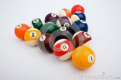 Spheres for game in billiards Stock Photo