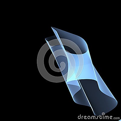 Spheres with holes 3D rendering abstract blue helix light spiral technology Stock Photo